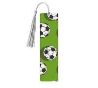 Retro Soccer Bookmark Sport Ball Wooden Bookmark with Tassel Book Mark for Women Men Reading Page Markers Gifts for Book Lovers