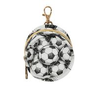 Retro Soccer Pattern Infants Baby Pacifier Case Holder with Zipper and Clip Change Purse Key Holder, Baby Items Container Box
