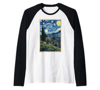 Retro Soccer Player Boy Starry Night Sports Athletic Match Raglan Baseball Tee
