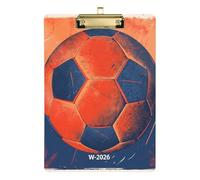 Retro Soccer Red-and-Blue A4 Office Mate Slim clipboard Hard Board for Classroom Supplies for Teachers high School Size 9 x 12