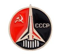 Retro Socialist Star Enamel Pin with Sickle and Hammer for Coat or Cap, Normal, Non-precious metal