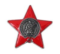 Retro Socialist Star Enamel Pin with Sickle and Hammer for Coat or Cap, Normal, Non-precious metal