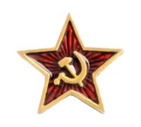Retro Socialist Star Enamel Pin with Sickle and Hammer for Coat or Cap, Normal, Non-precious metal