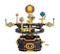 Retro Solar System Building Set - 863PCS Steampunk Space Exploitation Planetarium Model Kit, DIY Rotating Solar System Toy for Teens&Adults, STEM Science Bricks Ideas Gifts for Space Enthusiasts