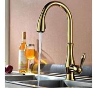 Retro Solid Brass Kitchen Faucet European & American Style Brushed Nickel Swivel Spout Ceramic Valve Core Bathroom Basin Mixer Tap Brown Finish & Stylish