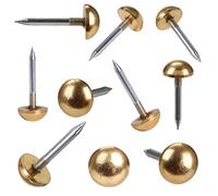 Retro Solid Pure Brass Tacks, Antique Upholstery Nails & Cap Nails for Furniture, Carpet, Wood Crafts & DIY Projects (1/2", 12mm, Gold Color, 20 Pcs)