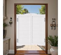 Retro Solid Wood Cafe Swinging Doors - Auto Close Divider for Restaurants, Bars & Clubs - Western Style Half Gate, 61x35.4in Partition Door & Sliding Access