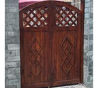 Retro Solid Wood Cafe Swinging Doors Half Waist Cowboy Design Bar Kitchen Partition Bathroom & Garden Gate Custom Size W120xH70cm (47x28in) with Hinges