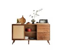 Retro Solid Wood Rattan Sideboard - Stylish Dining Storage Cabinet Simple Household Cupboard for nizing Dining Essentials Vintage Design for Modern Homes