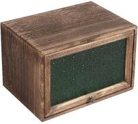 Retro Solid Wood Sideboard with Glass Door Push-To-Open Design Small Storage Cabinet for Various Items Vintage Style Kitchen Pantry nizer