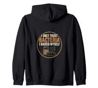 Retro Sourdough Jar I Only Trust Bacteria I Raised Zip Hoodie