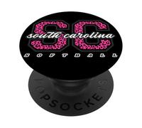 Retro South Carolina Softball Pink Leopard Collegiate Art PopSockets Adhesive PopGrip