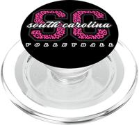 Retro South Carolina Volleyball Pink Leopard Graphic PopSockets PopGrip for MagSafe
