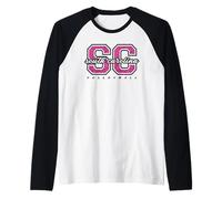 Retro South Carolina Volleyball Pink Leopard Graphic Raglan Baseball Tee