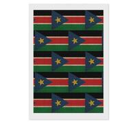 Retro South Sudan Flag Diamond 5D Painting Kits for Adult Beginners Round Full Drill DIY Wall Art Craft Decor Gift 8"x12"