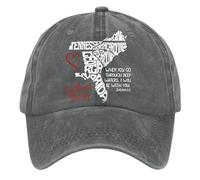 Retro Southeast Strong When You Go Through Deep Waters I Will Be with You Isaiah 43:2 Tennessee South North Print Baseball Cap Hats for Cats (Grey, One Size)