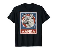 Retro Soviet Space Dog Laika Cosmonaut T-Shirt