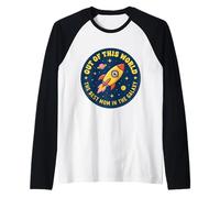 Retro Space Mom Rocket Ship Mommy Birthday Best Mother Raglan Baseball Tee