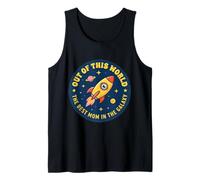 Retro Space Mom Rocket Ship Mommy Birthday Best Mother Tank Top