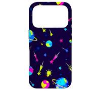 Retro Space Pattern Planets Stars Comets 80s Design Case for iPhone 17 Pro