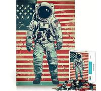 Retro Space Poster 1000 Piece Jigsaws for Adults Puzzle Strengthen Recall Stress Relief Quality Edge Bday Surprise (38x52cm)