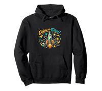 Retro Space Rocket Exploration Vintage Design Pullover Hoodie