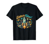 Retro Space Rocket Exploration Vintage Design T-Shirt