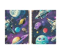 Retro Space Theme Passport Holder Personalized Passport Wallet for Women Men Travel Document Organizer Holder
