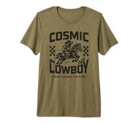 Retro Space Western Aesthetic Vintage Sci-Fi Cowboy Design Premium T-Shirt