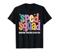 Retro SPED Squad Growing Together Every Day Teacher Value Graphic T-Shirt, Men, Black, L