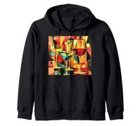 Retro Spirits in Geometry Zip Hoodie