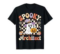 Retro Spooky Architect Halloween Architectural Pumpkin Ghost T-Shirt