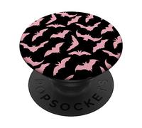 Retro Spooky Creepy Witch Bats Gothic Goth Black Pink PopSockets Swappable PopGrip