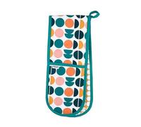 Retro Spot Recycled Cotton Double Oven Gloves - Teal