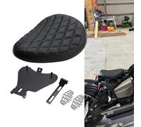 Retro Spring Leather Seat Bag For Motorcycle Thickened Seat Bag Set Compatible With Single Seat Motorcycles Aftermarket(BlackLDZLE)