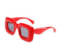 Retro Square Candy Color Inflatable Sunglasses Women Shades Uv400 Fashion Men Red Yellow Unique Sun Glasses (One Size,C2)