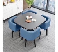 Retro Square Dining Table Set with 4 Chairs 80cm Coffee Table for Office & Kitchen Stylish Leisure Dining Furniture Combined Table & Chair Set