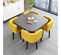 Retro Square Dining Table Set with 4 Chairs - Coffee Table for Leisure Office Dining Room Kitchen 80cm - Stylish and Functional Furniture Combination