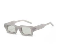 Retro Square Men Trending Outdoor Sports Sunglasses Fashion Gradient Mirror Shades Uv400 Women Double Color(Gray light gray)