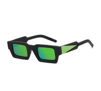 Retro Square Men Trending Outdoor Sports Sunglasses Fashion Gradient Mirror Shades Uv400 Women Double Color(Black green mirror)