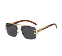 Retro Square Metal Frame Men's Sunglasses Decoration Women's Sun Glasses UV400 Eyewear,C01 Black,1