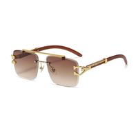 Retro Square Metal Frame Men's Sunglasses Decoration Women's Sun Glasses UV400 Eyewear,C05 brown,1