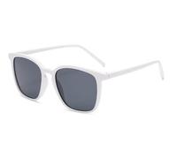 Retro Square Sunglasses Men and Women Trend Sunglasses (White)