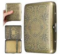 Retro Stainless Steel Cigarette Box 20-count Portable Vintage Case