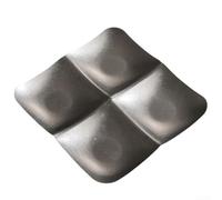 Retro Stainless Steel Divided Serving Tray Vintage Multi Compartment Snack Plate For Parties And Home Dining Gold Finish 24cm(Four silver)