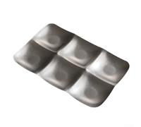 Retro Stainless Steel Divided Serving Tray With Multiple Compartments For Snacks And Appetizers In Gold Or Silver Finish For Home Kitchen Dining Decor(Six silver)