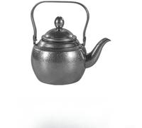 Retro Stainless Steel Teapot with Built-in Filter, Large Capacity Coffee Kettle for Home and Commercial Use, Snowflake Grey Finish, Easy to Clean(2L)