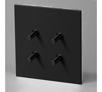 Retro Stainless Steel Wall Light Switch - 1-4 Gang Toggle 2 Way Momentary 10A Antique Design Handmade Black Panel Switch for Vintage Home Lighting Decor