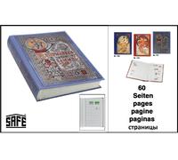 Retro Stamp Album Blue 60 White Pages Safe 101