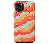 Retro Star Pattern Wavy Stripe 70s Aesthetic Design Case for iPhone 11 Pro